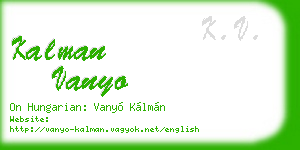 kalman vanyo business card