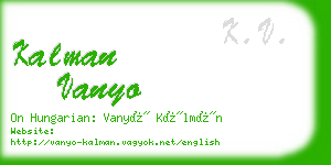 kalman vanyo business card